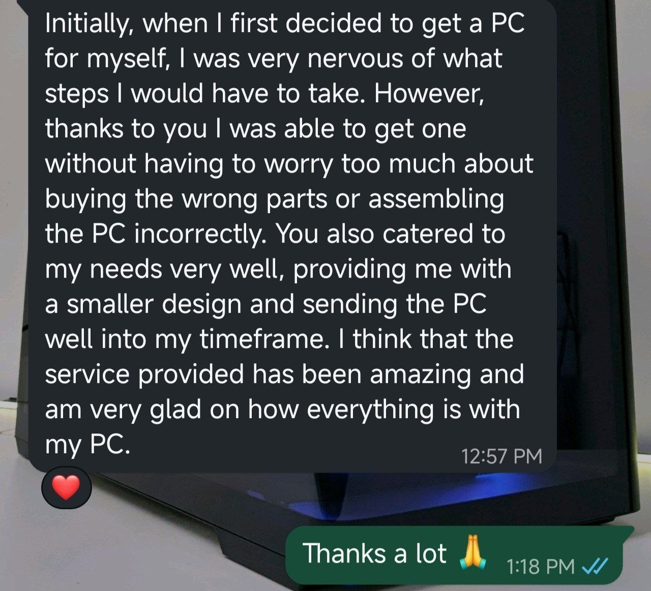 After-sales conversation screenshot 4
